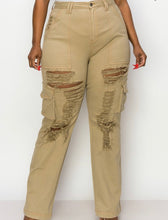 Load image into Gallery viewer, Desert Storm Distressed Cargo Pants
