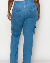 Load image into Gallery viewer, Denim Delta Distressed Cargo Pants
